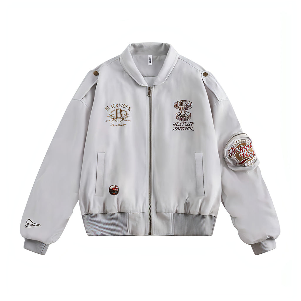 Lapel Baseball Uniform Jacket Men