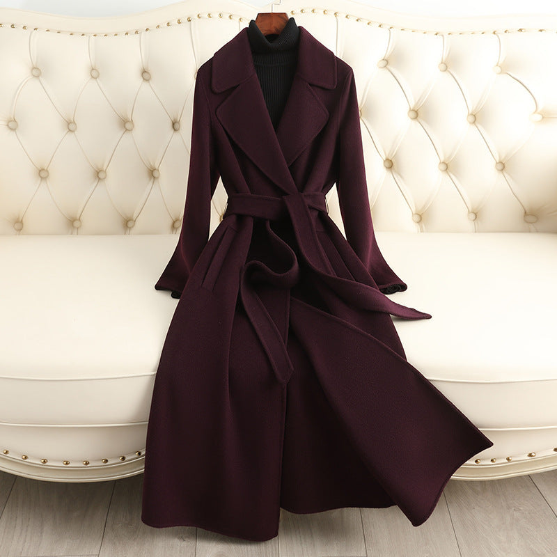 Autumn & Winter Temperament Korean Wool Coat for Women – Elegant & Slim Fit