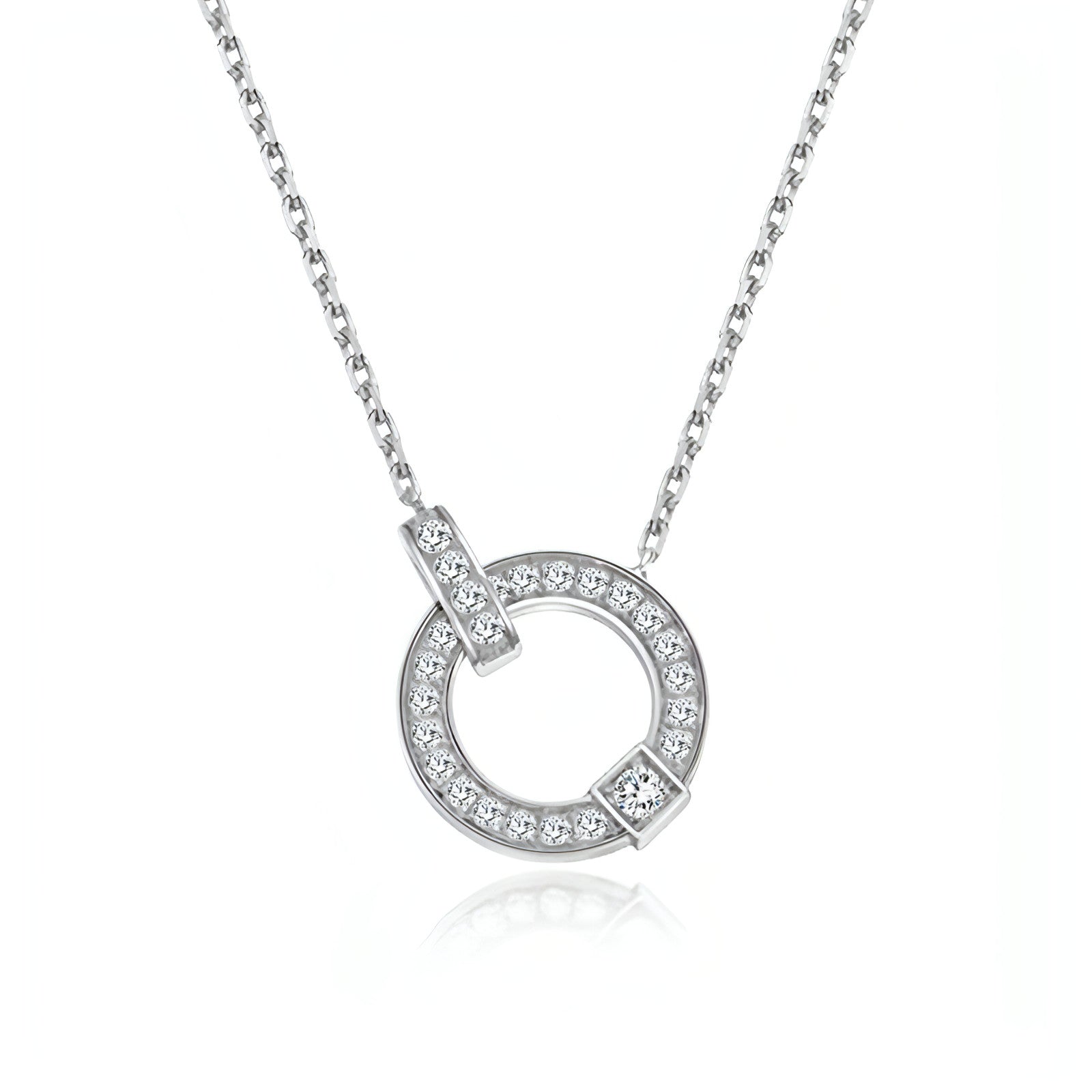 18K Gold Simple Fashion Diamond Clavicle Necklace