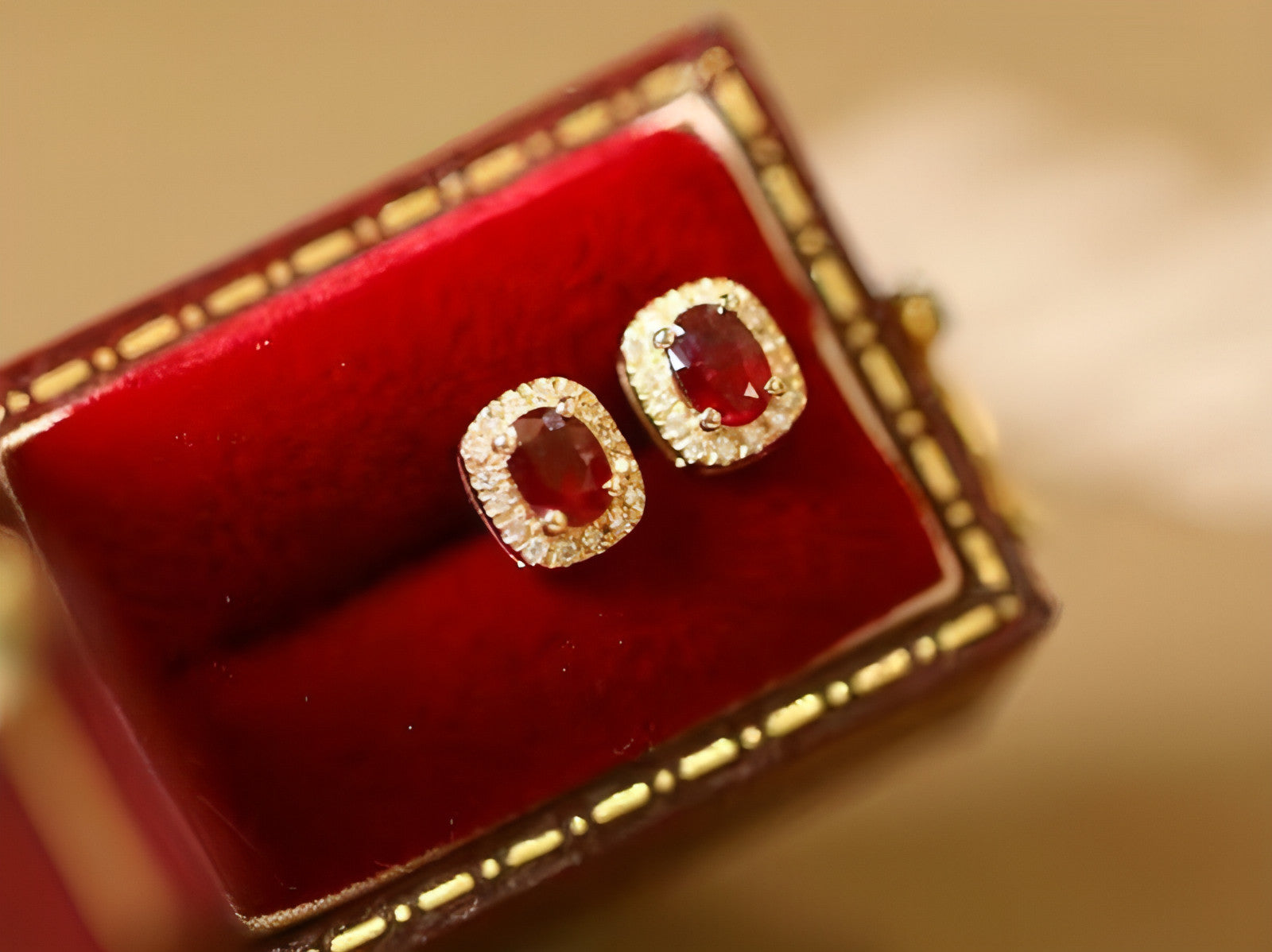 ❤️‍🔥 HF™ – Pigeon Ruby Studs | 18K Royal Edition