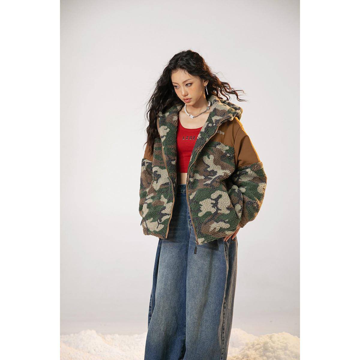 Men's Retro Camouflage Hooded Cotton Coat Jacket