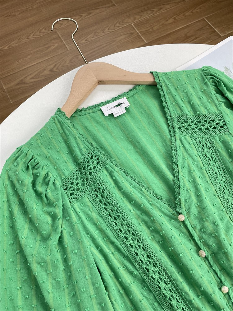 Women's Long Sleeved Jacquard Lace Dress